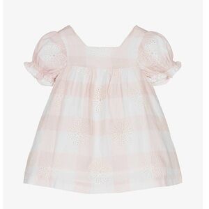 TARTINE ET CHOCOLAT checked broderie anglaise dress